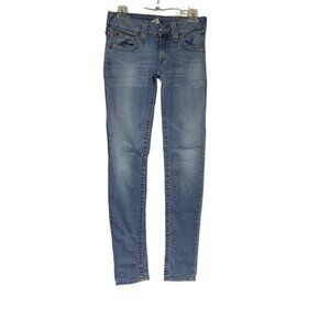 True Religion Women's Low waist Skinny Leg Denim Jeans Blue Size 28